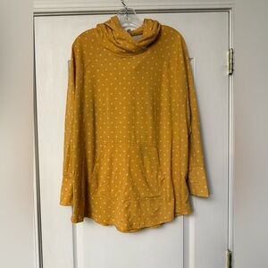 LuLaRoe Mustard Yellow Polka Dot Cowl Neck Sweater